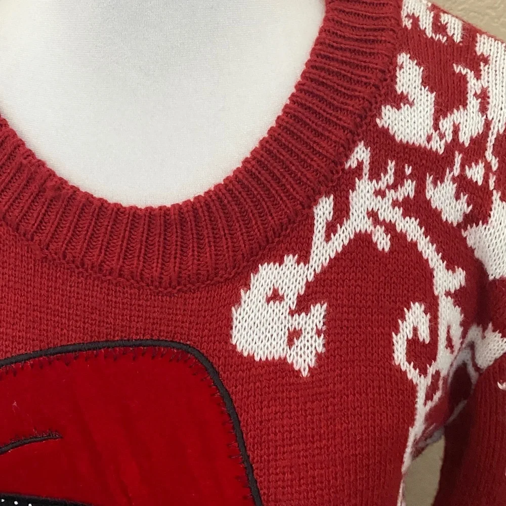 Festive Red Santa Sweater. Size S. Cute design!